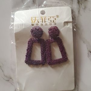 Womens Fashion Earrings Dark Purple